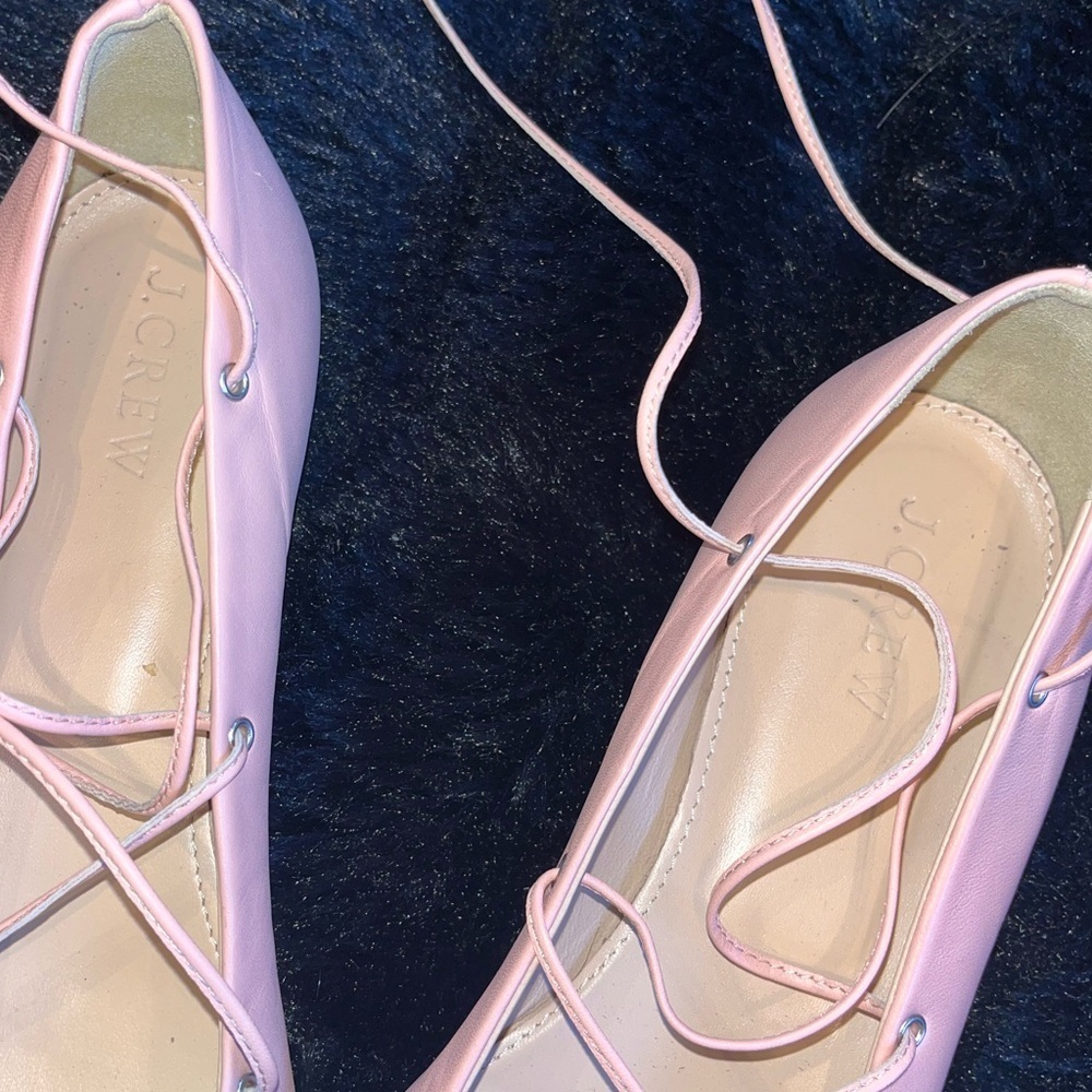 J.Crew Lace Up Pointed Toe BalletCore Flats 7.5 - Picture 3 of 8